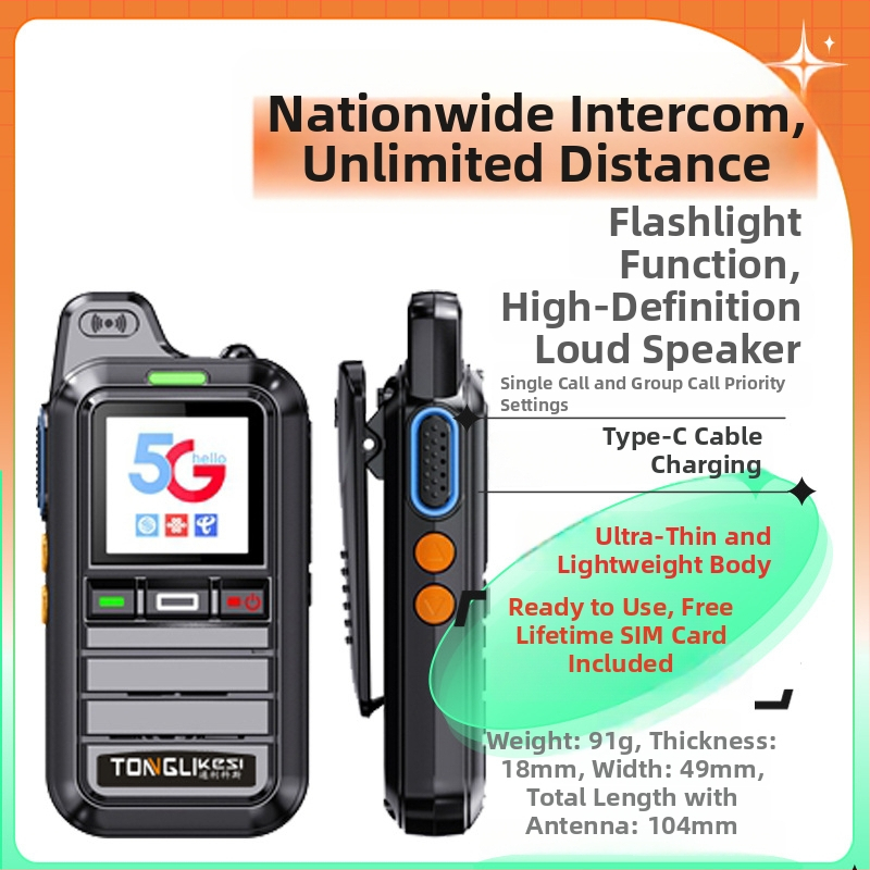 Tricos kézi adó-vevő >50 km hatótáv, 200 csatorna, RF kimeneti teljesítmény 1 W, 6800 mAh-s akkumulátor.
