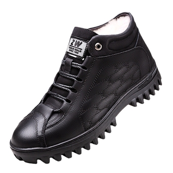 Ανδρικά χειμερινά μποτάκια χιονιού με επένδυση φλίς, παχιά σόλα από καουτσούκ, PU επάνω μέρος, κορδόνια – casual παπούτσια καθημερινής χρήσης