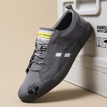 Ανδρικά Slip-On Casual Παπούτσια, Δροσερό Υφασμάτινο Πάνω Μέρος, Χαμηλό Προφίλ, Κυκλικός Δάκτυλος, Καουτσούκ Σόλα