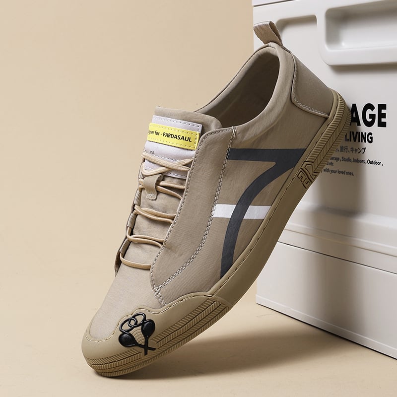 Ανδρικά Slip-On Casual Παπούτσια, Δροσερό Υφασμάτινο Πάνω Μέρος, Χαμηλό Προφίλ, Κυκλικός Δάκτυλος, Καουτσούκ Σόλα