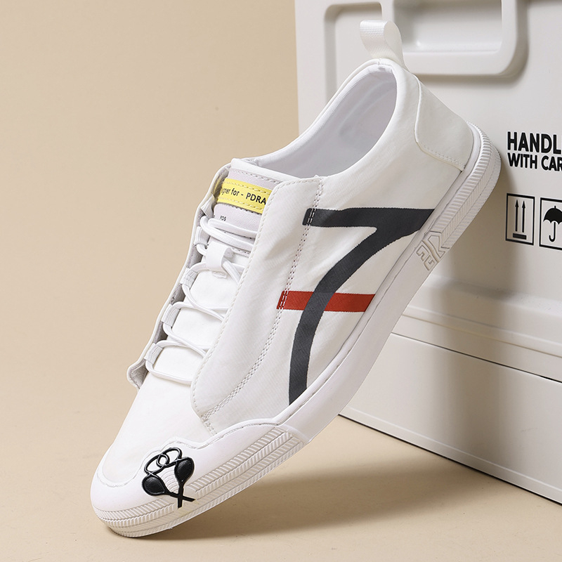 Ανδρικά Slip-On Casual Παπούτσια, Δροσερό Υφασμάτινο Πάνω Μέρος, Χαμηλό Προφίλ, Κυκλικός Δάκτυλος, Καουτσούκ Σόλα