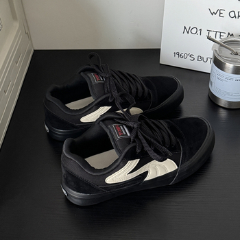 Ανδρικά αθλητικά σε κορεατικό στυλ, καμβά πάνω μέρος, παχιά σόλα, ελαφριά, διαπνοή, με κορδόνια