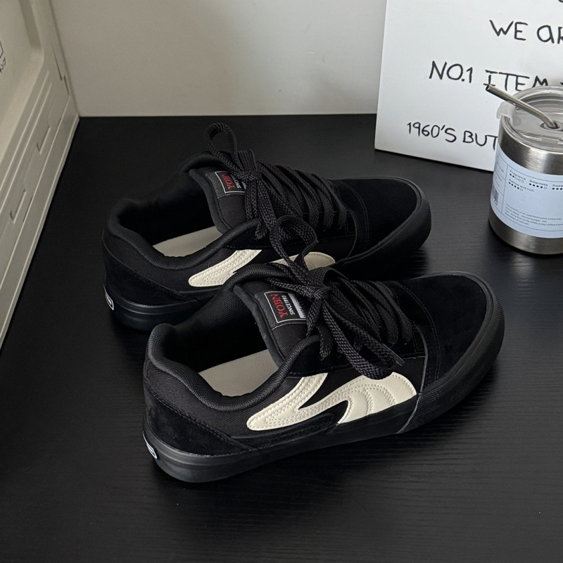 Ανδρικά αθλητικά σε κορεατικό στυλ, καμβά πάνω μέρος, παχιά σόλα, ελαφριά, διαπνοή, με κορδόνια