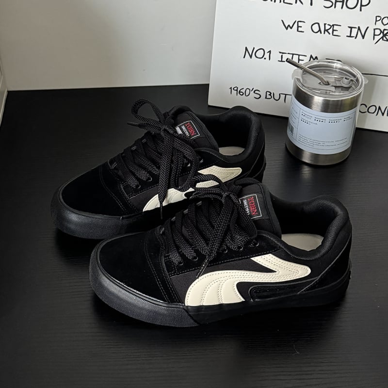 Ανδρικά αθλητικά σε κορεατικό στυλ, καμβά πάνω μέρος, παχιά σόλα, ελαφριά, διαπνοή, με κορδόνια