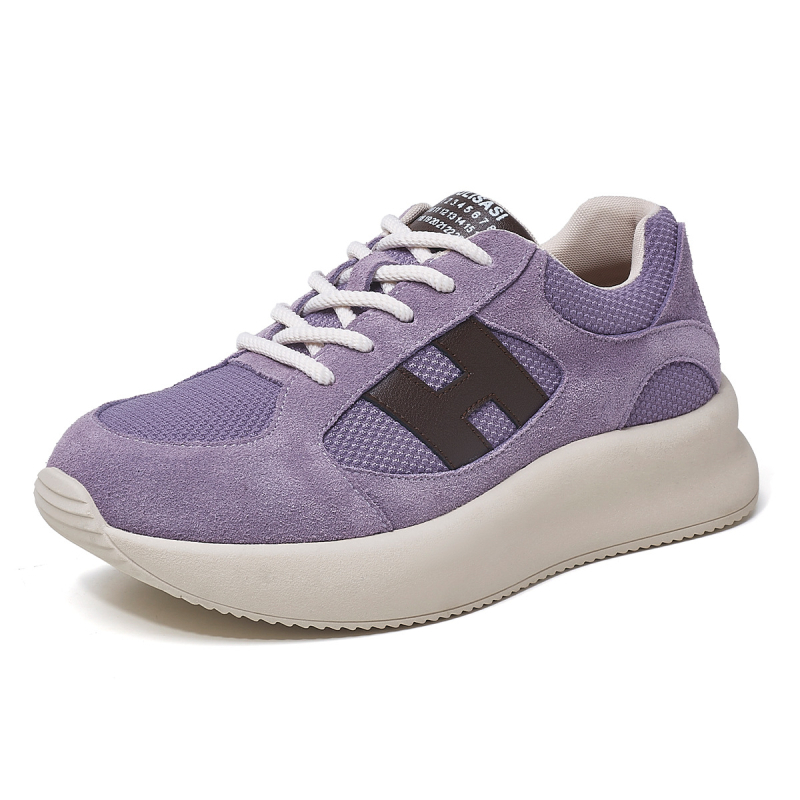 Női vastagtalpú tornacipő fűzőkkel – magasságot növelő, kerek orr, gumi talp