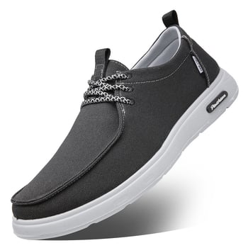 Férfi denim sportcipő, koreai stílus, lélegző, PU talp, alacsony sarok