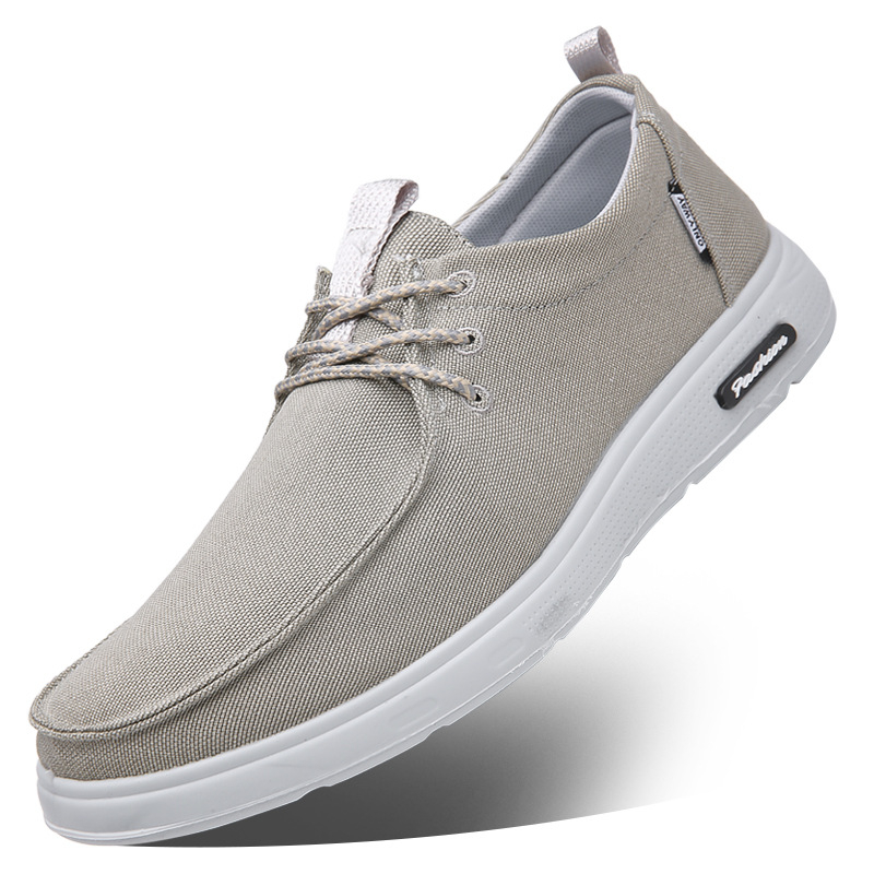 Férfi denim sportcipő, koreai stílus, lélegző, PU talp, alacsony sarok