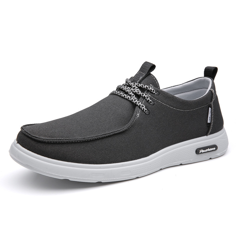 Férfi denim sportcipő, koreai stílus, lélegző, PU talp, alacsony sarok