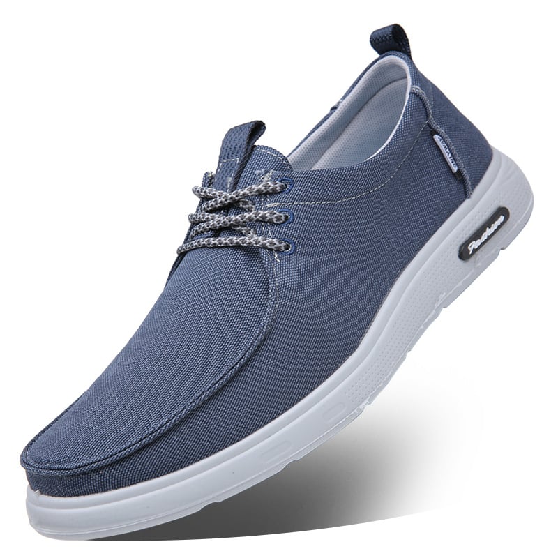 Férfi denim sportcipő, koreai stílus, lélegző, PU talp, alacsony sarok