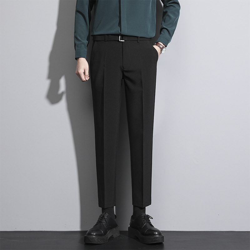 Casualne ravne hlače, srednji porast struka, pamuk-poliester tkanina, japanski svježi stil, jesen
