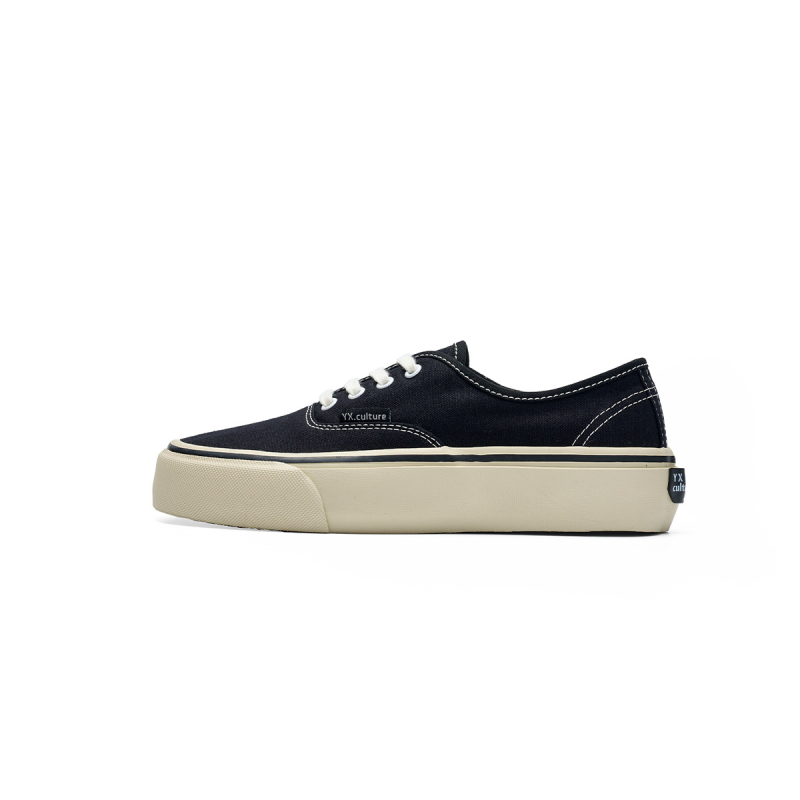 Vastag talpú vászoncipő, légáteresztő, magasságot növelő, uniszex, alacsony bokakivágású, vulkanizált tornacipő