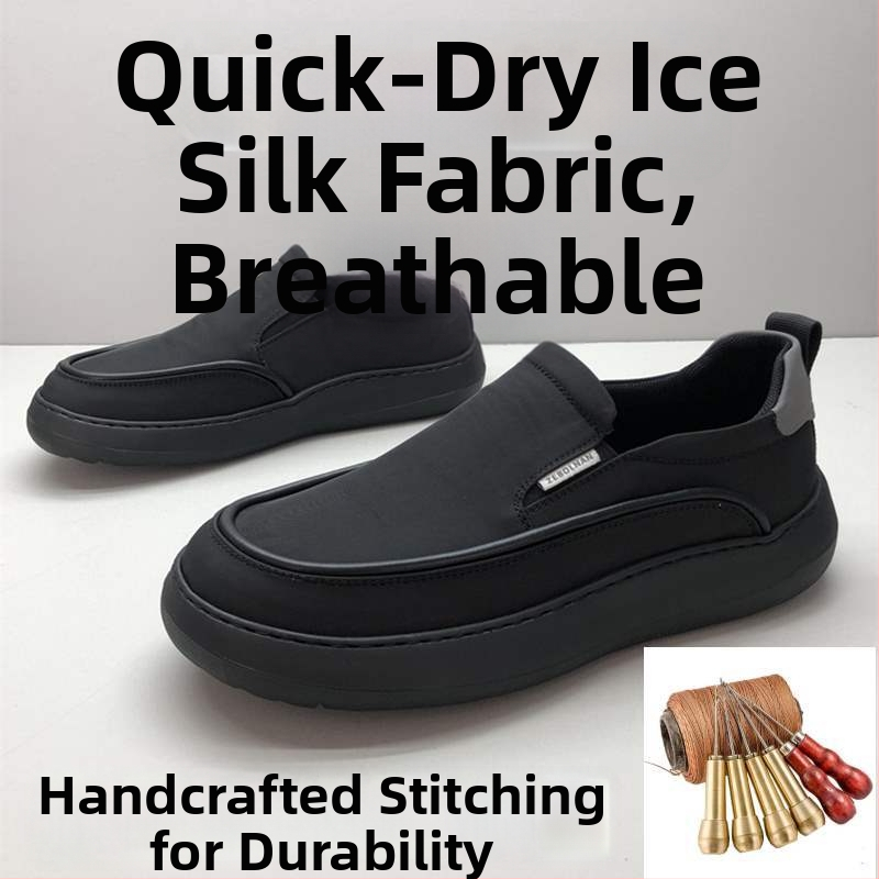 Ανδρικά υφασμάτινα παπούτσια από καμβά χωρίς κορδόνια, με EVA πάτο, διχτυωτή επένδυση, σόλα από αφρό καουτσούκ, μυτερός δάκτυλος