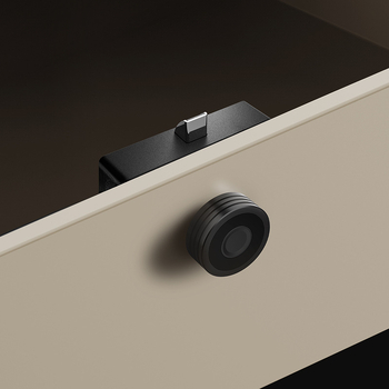 Inteligentný zámok s otlačkom prsta pre nábytkové zásuvky — hliníková zliatina, F126/F128/F130; vhodné pre komodu, nočný stolík, archivačný kabinet, botník; moderný minimalistický štýl