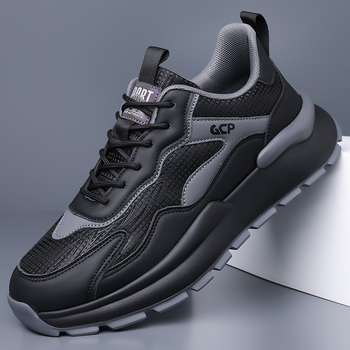 Férfi sportos-casual cipő, lélegző, könnyű és kényelmes; felsőrész: szuper rost; talp: EVA; zárás: fűzők; sarokmagasság: alacsony (1–3 cm); orrforma: kerek