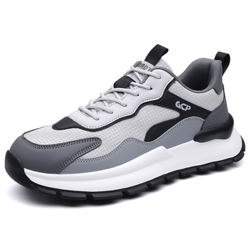 Férfi sportos-casual cipő, lélegző, könnyű és kényelmes; felsőrész: szuper rost; talp: EVA; zárás: fűzők; sarokmagasság: alacsony (1–3 cm); orrforma: kerek