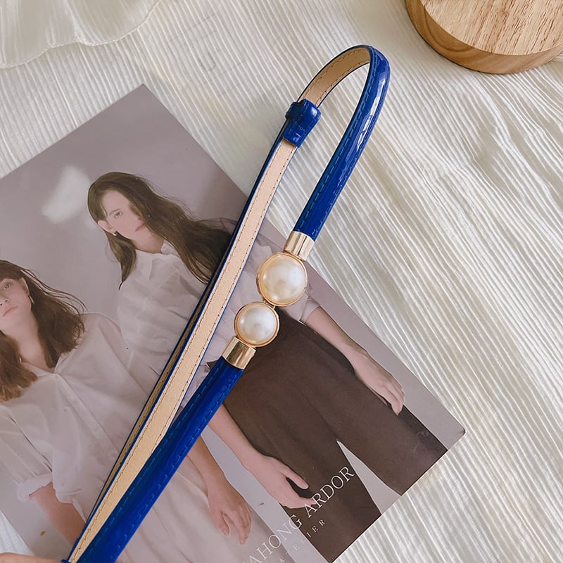 Ελαστική λεπτή ζώνη για ρούχα, PU δέρμα, αγκράφα από κράμα, κούμπωμα με γάντζο, πλάτος κάτω από 2 cm, κυκλικό μοτίβο