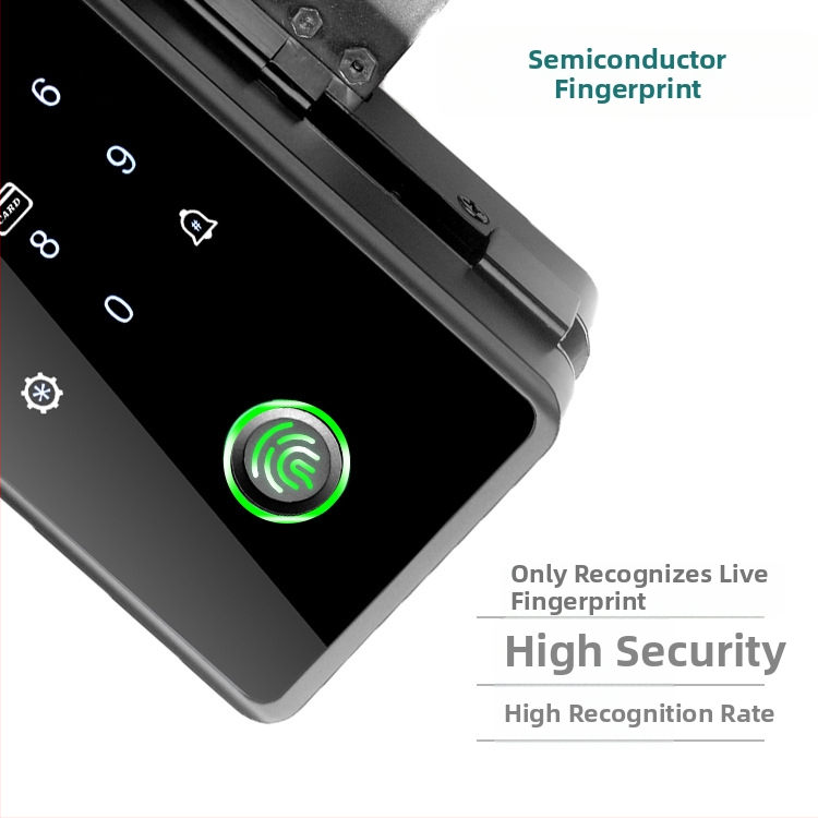 SWR-Z200 Inteligentný zámok pre sklenené dvere s čítačom odtlačkov s kapacitou 100, veľký displej, heslo a diaľkové ovládanie cez mobilný telefón; vhodný pre sklenené a drevené dvere