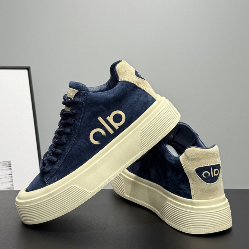 Férfi platformcipő: PU felsőrész, kerek orr, fűzős, 1–3 cm alacsony sarka, műanyag talp