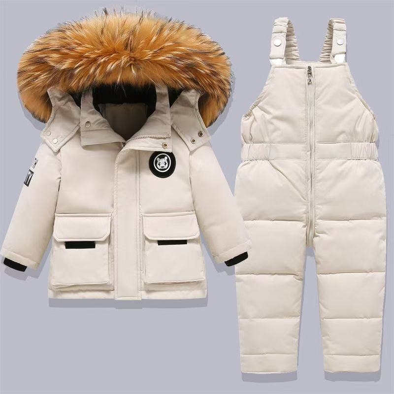 Két részes gyerek dzseki készlet – pehelytöltet, 95% feletti pehelytartalom, vastag, pamut bélés, 2025 tavasza