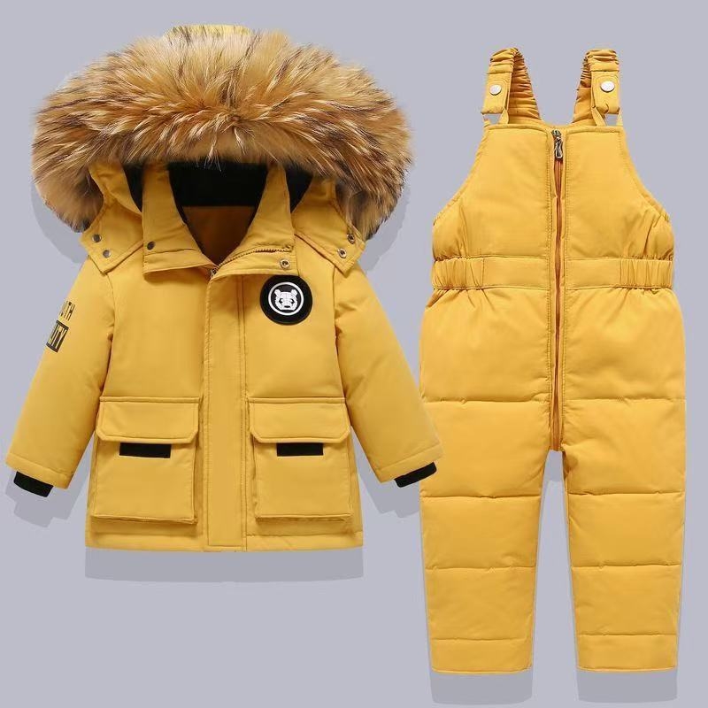 Két részes gyerek dzseki készlet – pehelytöltet, 95% feletti pehelytartalom, vastag, pamut bélés, 2025 tavasza