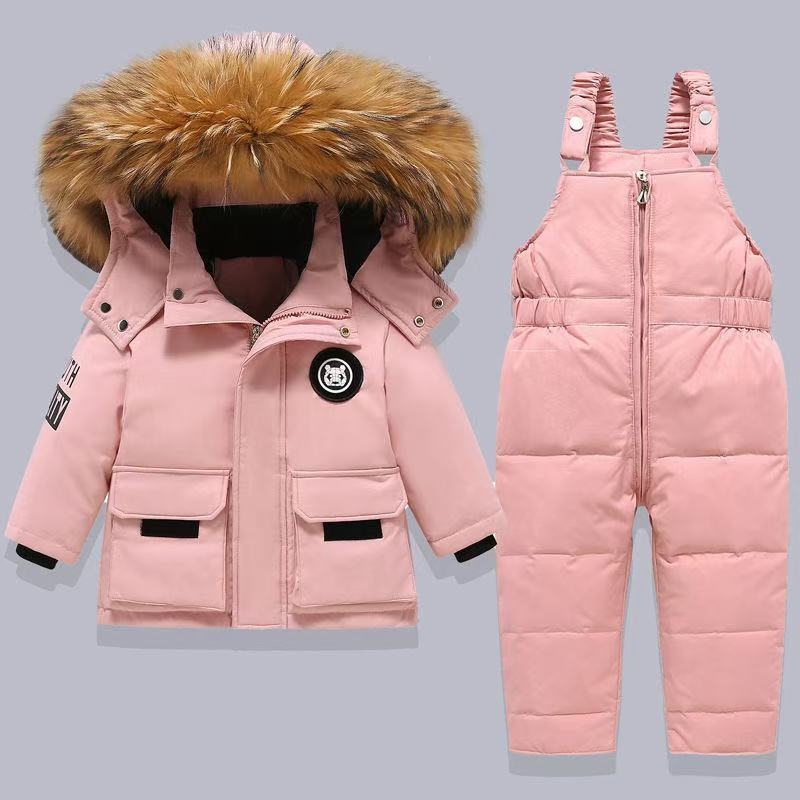 Két részes gyerek dzseki készlet – pehelytöltet, 95% feletti pehelytartalom, vastag, pamut bélés, 2025 tavasza