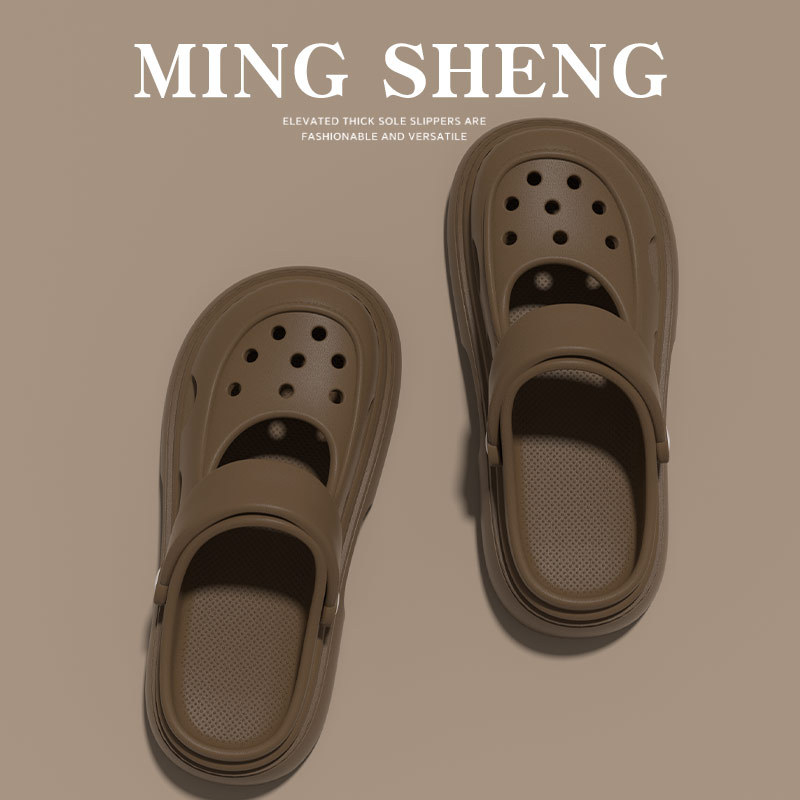 Γυναικεία Mary Jane σανδάλια με διάτρητο σχέδιο, παχιά σόλα 2–3 cm, PVC επάνω μέρος, καλοκαιρινό καθημερινό στυλ