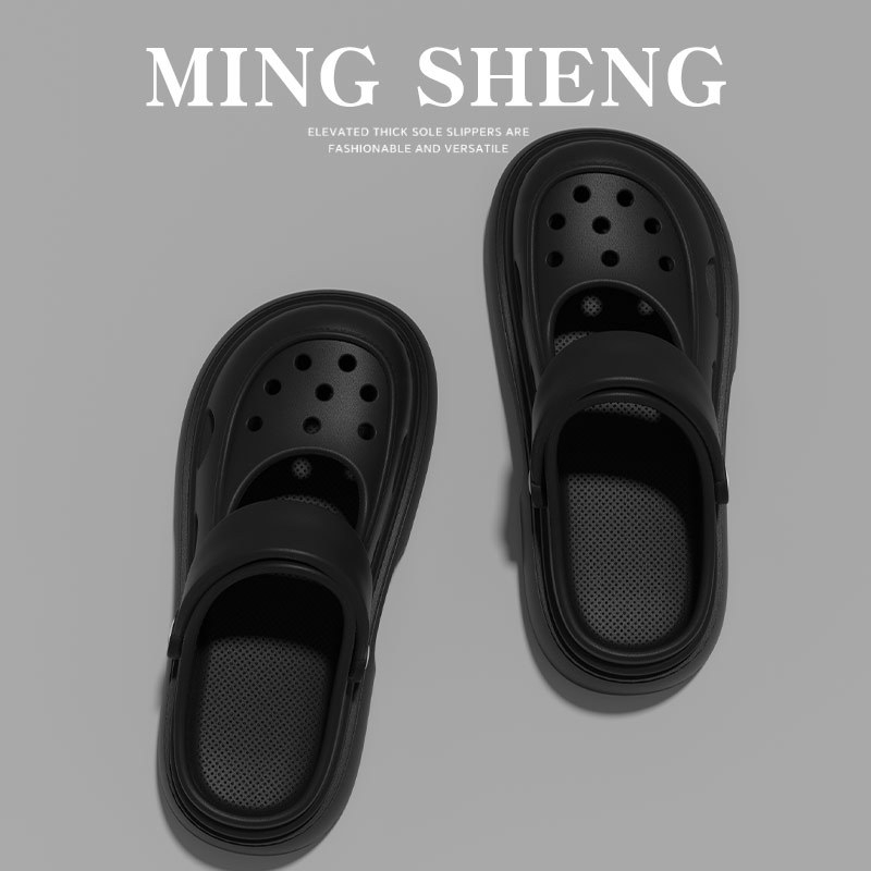 Γυναικεία Mary Jane σανδάλια με διάτρητο σχέδιο, παχιά σόλα 2–3 cm, PVC επάνω μέρος, καλοκαιρινό καθημερινό στυλ