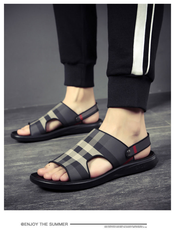 Muške platnene sandale za plažu, korejskog stila, slip-on, s PU uloškom i PU potplatom, za uzrast 18–40.