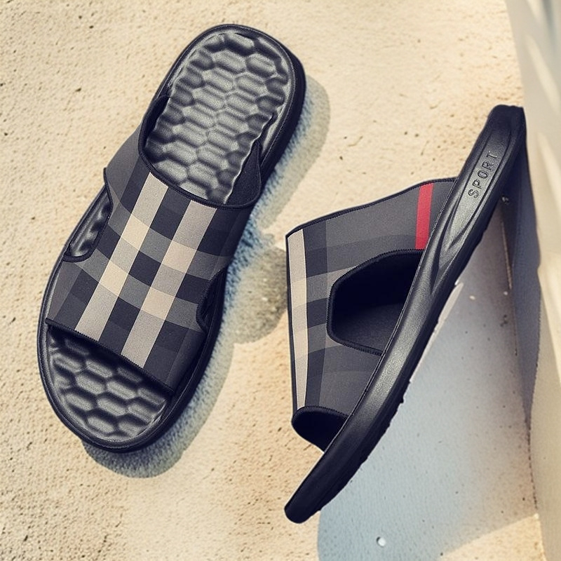 Muške platnene sandale za plažu, korejskog stila, slip-on, s PU uloškom i PU potplatom, za uzrast 18–40.