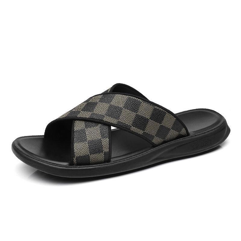 Muške platnene sandale za plažu, korejskog stila, slip-on, s PU uloškom i PU potplatom, za uzrast 18–40.