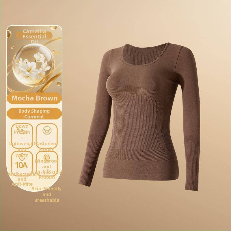 Set termic de bază pentru modelarea corpului: bumbac extensibil, două straturi, mâneci lungi, guler rotund, pantaloni