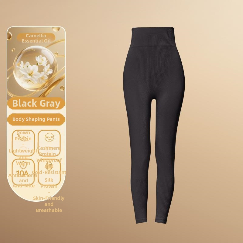 Set termic de bază pentru modelarea corpului: bumbac extensibil, două straturi, mâneci lungi, guler rotund, pantaloni