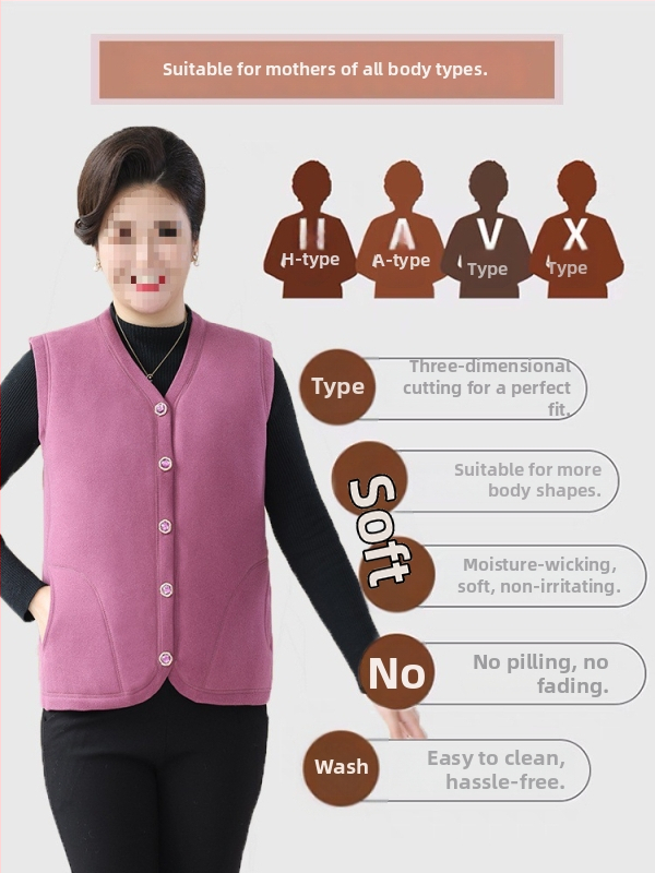 Γιλέκο ενηλίκων γυναικών με V-λαιμό, ύφασμα chenille και spandex, κούμπωμα μονής σειράς — Χειμώνας 2023