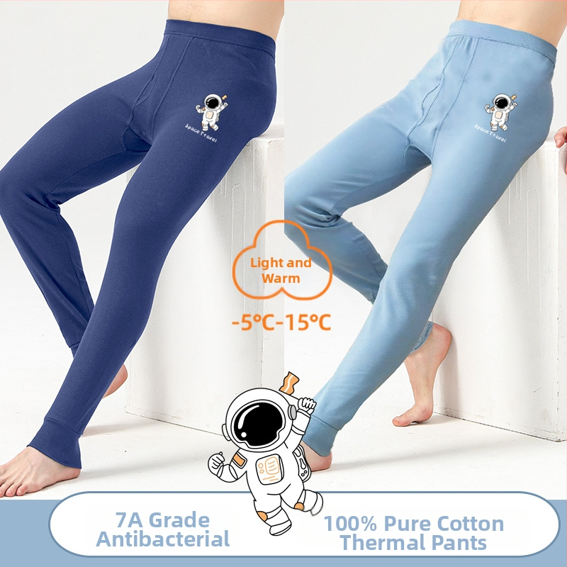 Pantaloni termici din bumbac pentru adolescenți, 100% bumbac, mențin căldura, 13-18 ani
