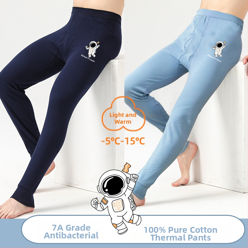 Pantaloni termici din bumbac pentru adolescenți, 100% bumbac, mențin căldura, 13-18 ani