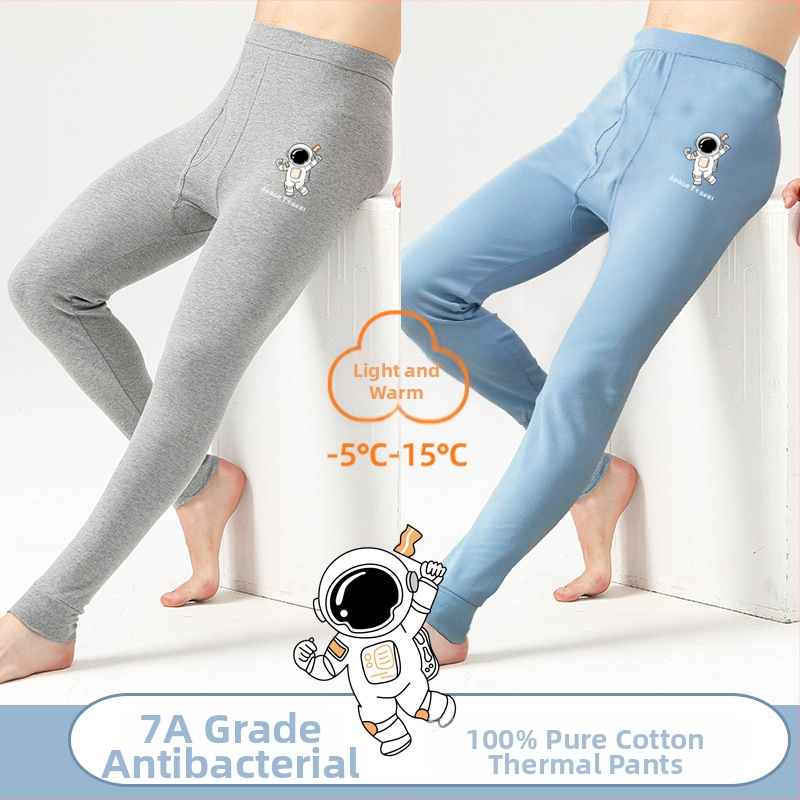 Pantaloni termici din bumbac pentru adolescenți, 100% bumbac, mențin căldura, 13-18 ani