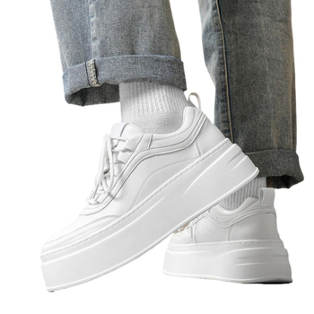 Férfiaknak vastag talpú platformcipő – fűzőkkel, PU talppal, kerek orr, alacsony felső rész, belső magasságot növelő platform