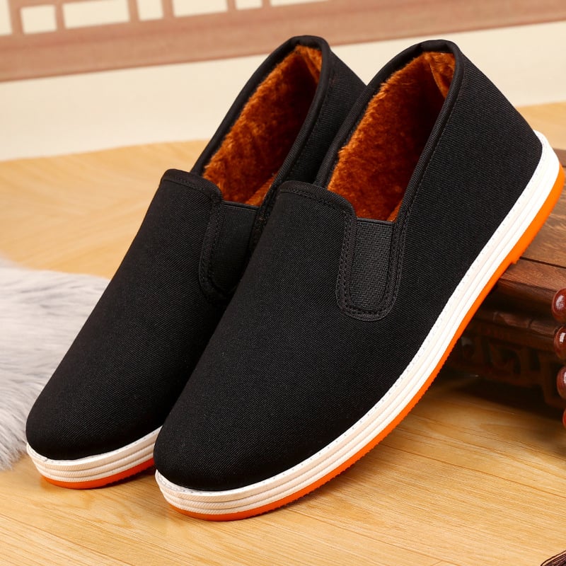 Χειμερινές ψηλές παντόφλες καμβά με επένδυση φλίς, σόλα από καουτσούκ, κορδόνια