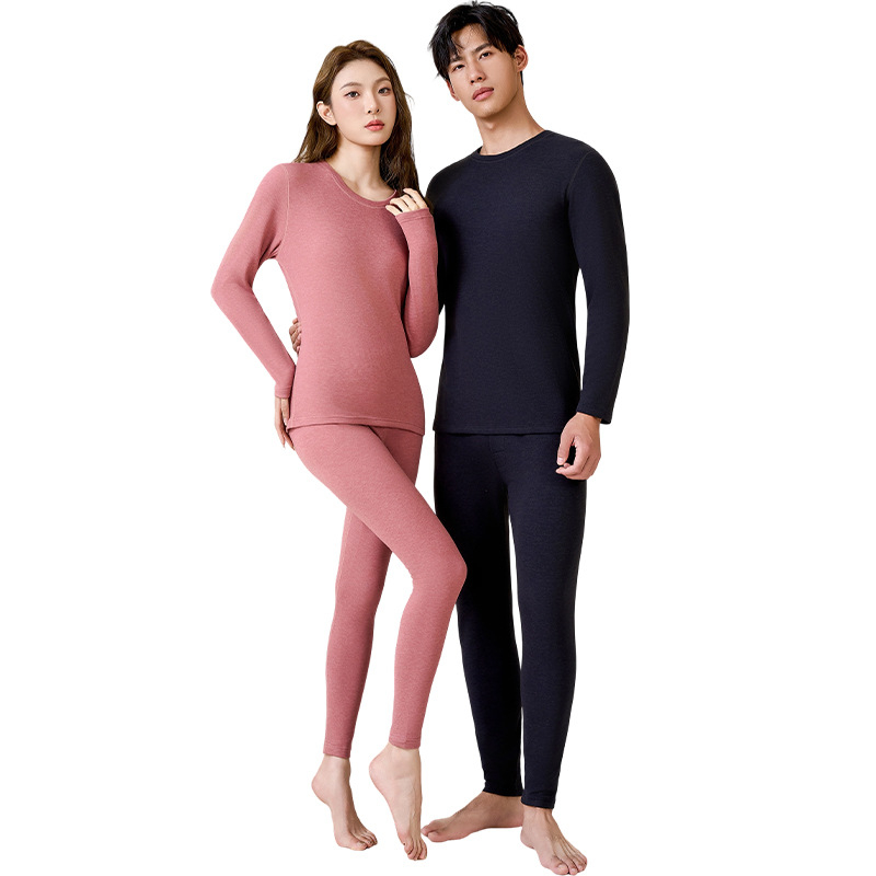 Termo donje rublje set bez šavova, debeli poliester bazni sloj 251–300 g/m², dugi rukav gornji dio i duge hlače, unisex, okrugli izrez