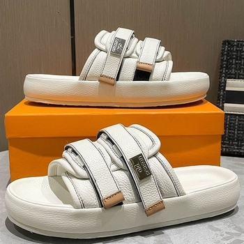 Férfi slip-on szandál Velcro-zárással, PU felsőrész, kompozit talp, Koreai stílus