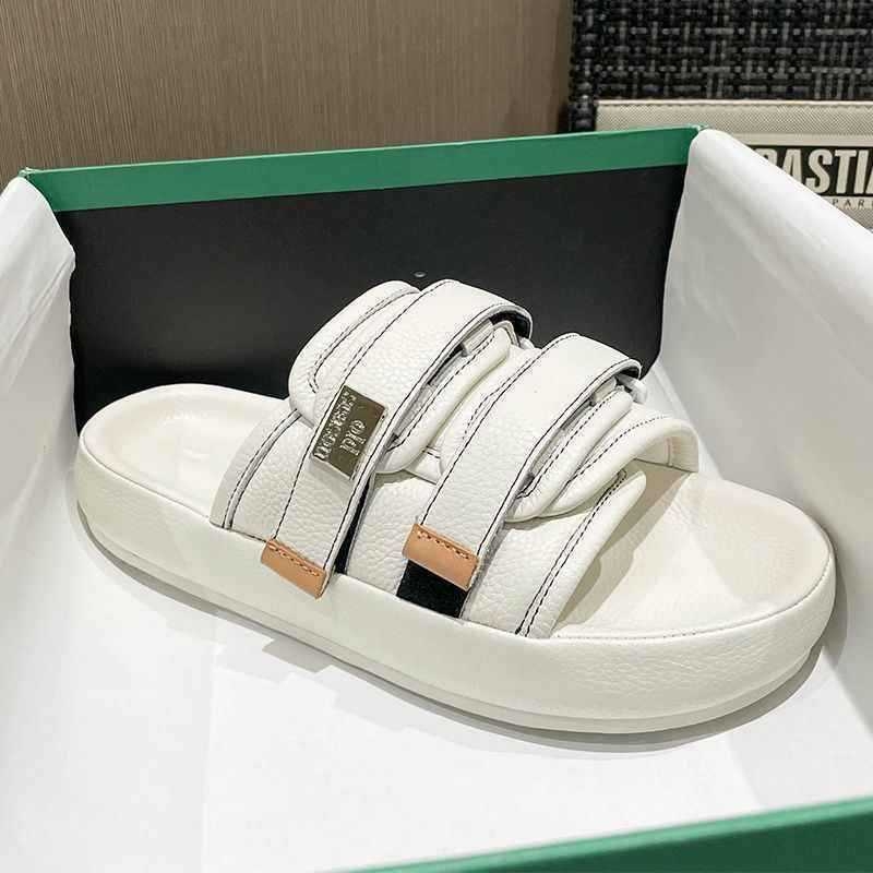 Férfi slip-on szandál Velcro-zárással, PU felsőrész, kompozit talp, Koreai stílus