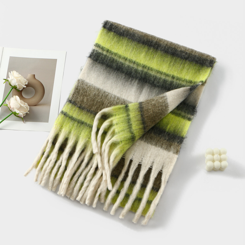 Női imitációs kasmír sál, kockás minta, warp knitting technikával készült, poliészter anyagból, hosszú és sokoldalú téli sál