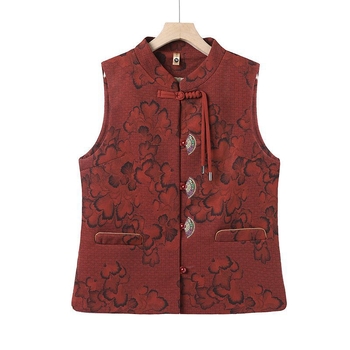 Γυναικείο γιλέκο Chenille με γέμισμα από βαμβάκι, Κολάρο Polo, Γεωμετρικό μοτίβο, Κανονική γραμμή, Άνοιξη 2024