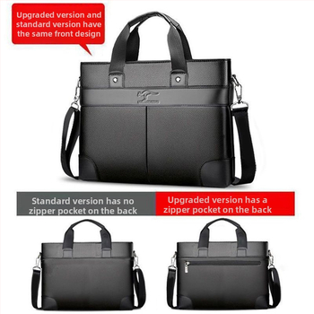 Férfi PU bőr kézitáska üzleti stílusban, egyszínű, poliészter bélés, vízálló