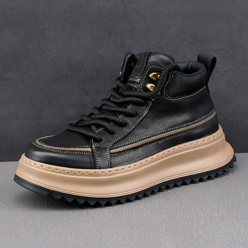 Ανδρικά μποτάκια Martin με επάνω μέρος από υπερ ίνες, σόλα από PVC, χωρίς επένδυση, στρογγυλή μύτη, 3–5 cm φαρδύς τακούνι, έγχυση-μορφο σόλα