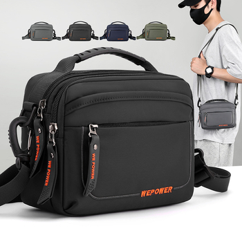 Férfi válltáska, nylon anyagból, poliészter béléssel, betű mintával, utcai trend stílussal, légáteresztő és ultra könnyű