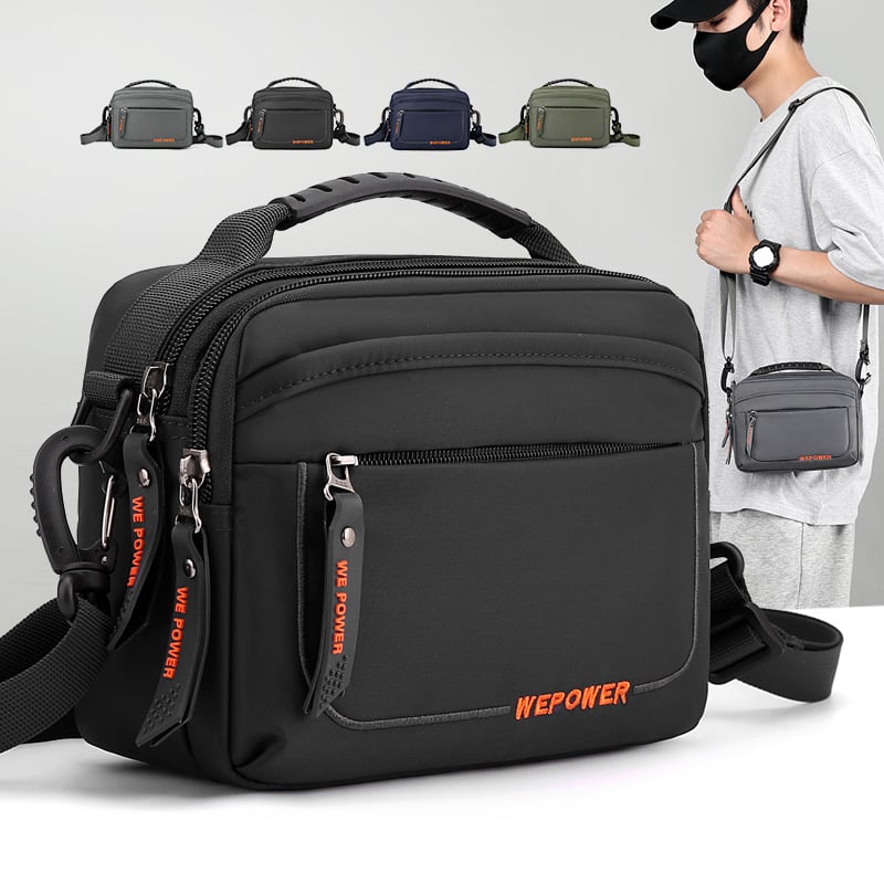 Férfi válltáska, nylon anyagból, poliészter béléssel, betű mintával, utcai trend stílussal, légáteresztő és ultra könnyű