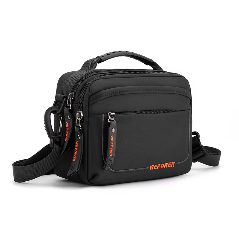 Férfi válltáska, nylon anyagból, poliészter béléssel, betű mintával, utcai trend stílussal, légáteresztő és ultra könnyű