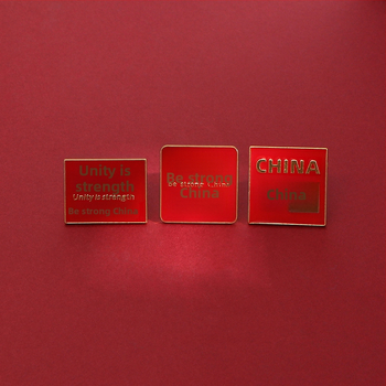 Брошка с текст, материал: сплав; дизайн: надпис; обработка: електроплатиране; стил: Нов китайски стил