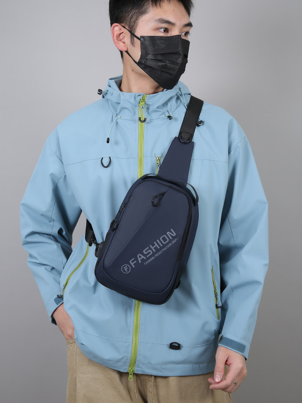 Muška torba preko ramena, gradski minimalistički stil, najlon, proširiva, velika kapacitet